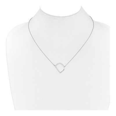 14K White Gold 1/7 ct tw Diamond Initial D Necklace – view 5