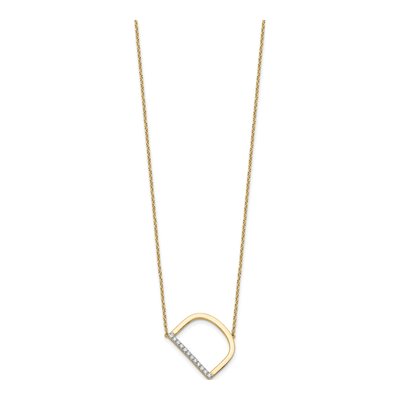 14K Yellow Gold 1/7 ct tw Diamond Initial D Necklace – view 3