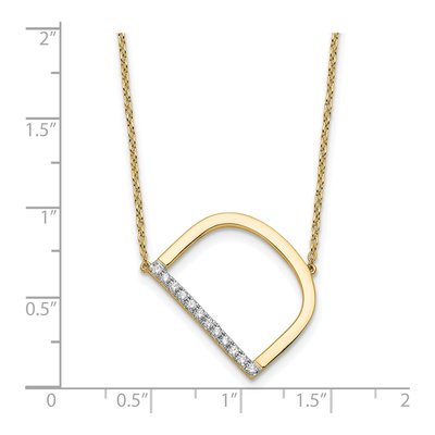 14K Yellow Gold 1/7 ct tw Diamond Initial D Necklace – view 4