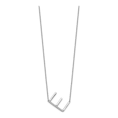 14K White Gold 1/7 ct tw Diamond Initial E Necklace – view 3