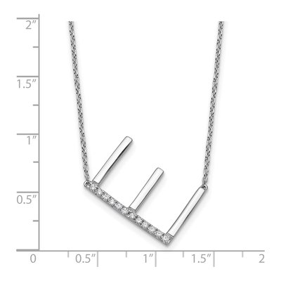 14K White Gold 1/7 ct tw Diamond Initial E Necklace – view 4