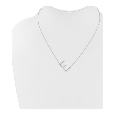 14K White Gold 1/7 ct tw Diamond Initial E Necklace – view 5