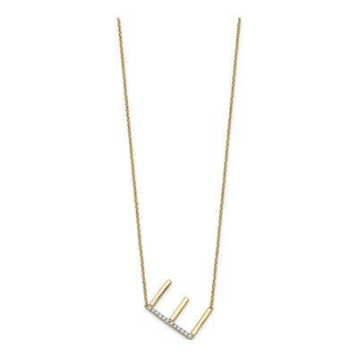 14K Yellow Gold 1/7 ct tw Diamond Initial E Necklace – view 2