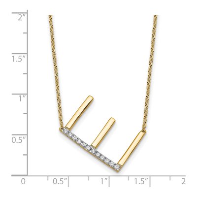 14K Yellow Gold 1/7 ct tw Diamond Initial E Necklace – view 3
