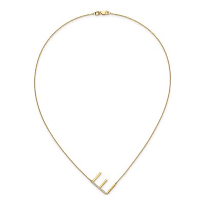14K Yellow Gold 1/7 ct tw Diamond Initial E Necklace – view 5