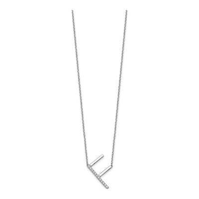 14K White Gold 1/7 ct tw Diamond Initial F Necklace – view 3