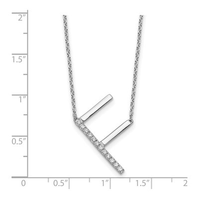 14K White Gold 1/7 ct tw Diamond Initial F Necklace – view 4