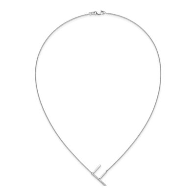 14K White Gold 1/7 ct tw Diamond Initial F Necklace – view 6