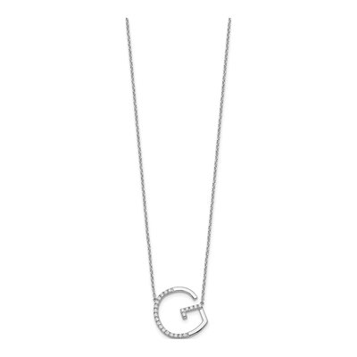 14K White Gold 0.28 ct tw Diamond Initial G Necklace – view 3