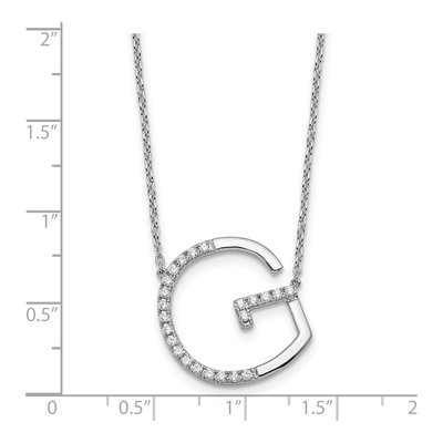 14K White Gold 0.28 ct tw Diamond Initial G Necklace – view 4