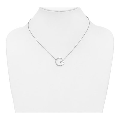 14K White Gold 0.28 ct tw Diamond Initial G Necklace – view 5