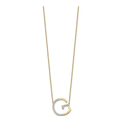 14K Yellow Gold 0.28 ct tw Diamond Initial G Necklace – view 2
