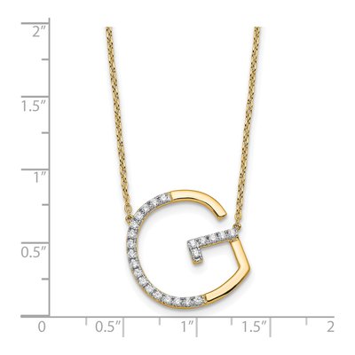14K Yellow Gold 0.28 ct tw Diamond Initial G Necklace – view 3