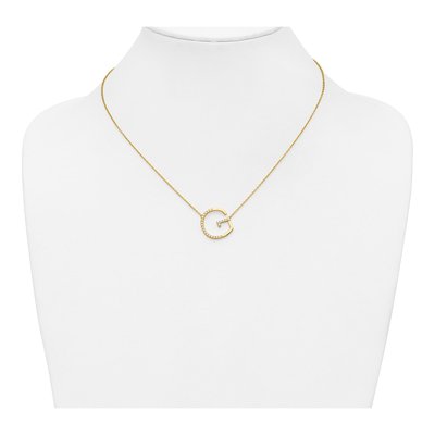 14K Yellow Gold 0.28 ct tw Diamond Initial G Necklace – view 4