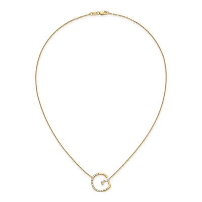 14K Yellow Gold 0.28 ct tw Diamond Initial G Necklace – view 5