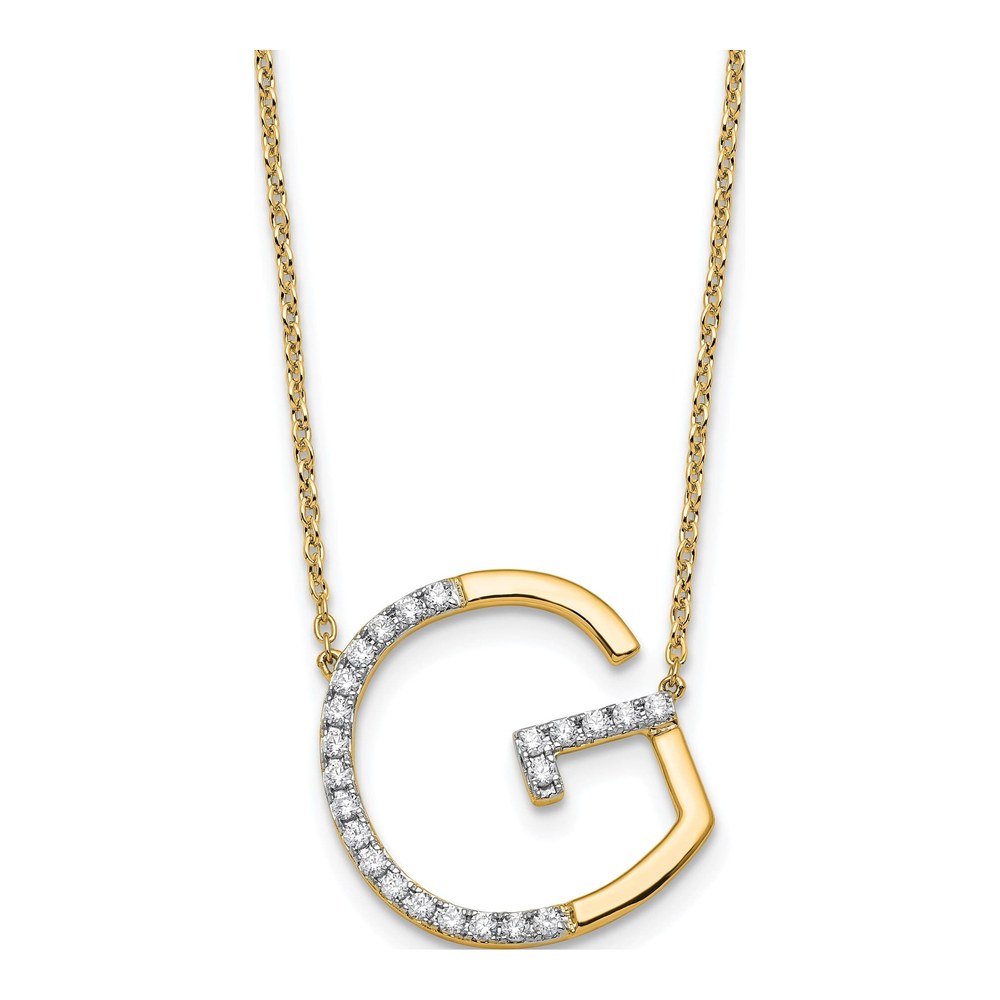 14K Yellow Gold 0.28 ct tw Diamond Initial G Necklace