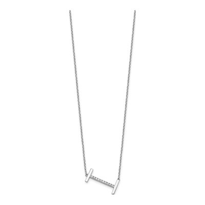 14K White Gold 1/8 ct tw Diamond Initial I Necklace – view 3