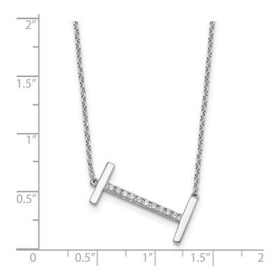 14K White Gold 1/8 ct tw Diamond Initial I Necklace – view 4