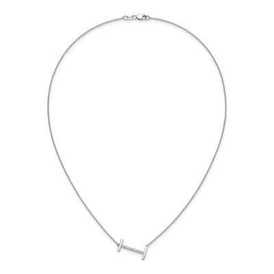 14K White Gold 1/8 ct tw Diamond Initial I Necklace – view 6