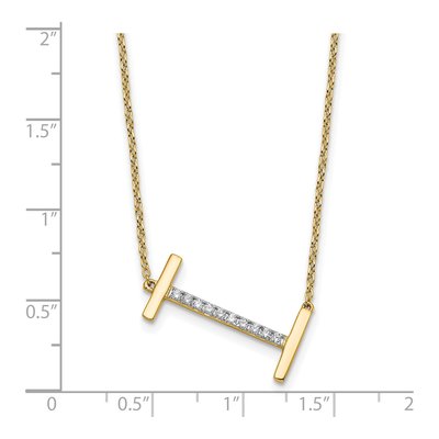 14K Yellow Gold 1/8 ct tw Diamond Initial I Necklace – view 3