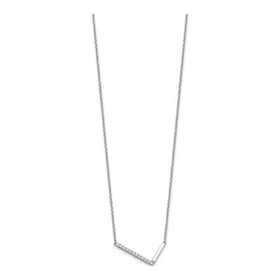 14K White Gold 1/7 ct tw Diamond Initial L Necklace – view 3