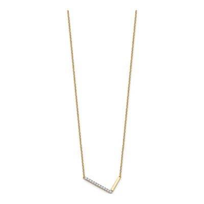 14K Yellow Gold 1/7 ct tw Diamond Initial L Necklace – view 2