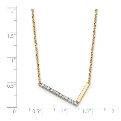 14K Yellow Gold 1/7 ct tw Diamond Initial L Necklace – view 3