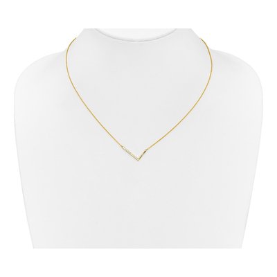14K Yellow Gold 1/7 ct tw Diamond Initial L Necklace – view 4