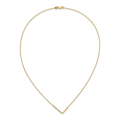14K Yellow Gold 1/7 ct tw Diamond Initial L Necklace – view 5