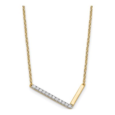 14K Yellow Gold 1/7 ct tw Diamond Initial L Necklace