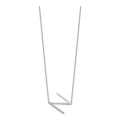 14K White Gold 1/7 ct tw Diamond Initial N Necklace – view 3