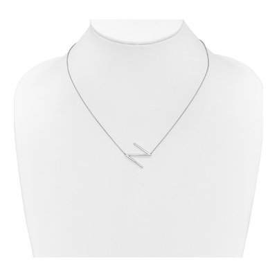 14K White Gold 1/7 ct tw Diamond Initial N Necklace – view 5