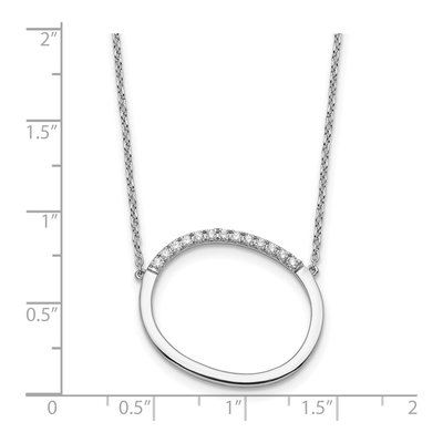 14K White Gold 1/7 ct tw Diamond Initial O Necklace – view 4
