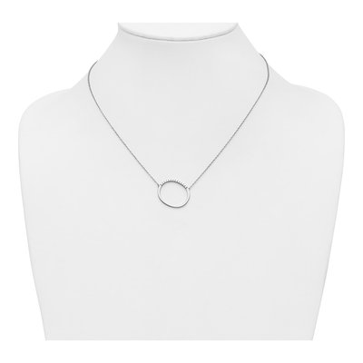 14K White Gold 1/7 ct tw Diamond Initial O Necklace – view 5
