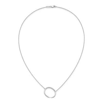 14K White Gold 1/7 ct tw Diamond Initial O Necklace – view 6