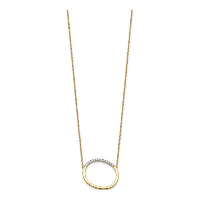 14K Yellow Gold 1/7 ct tw Diamond Initial O Necklace – view 2