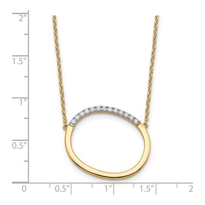 14K Yellow Gold 1/7 ct tw Diamond Initial O Necklace – view 3