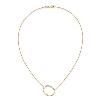 14K Yellow Gold 1/7 ct tw Diamond Initial O Necklace – view 5