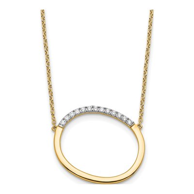 14K Yellow Gold 1/7 ct tw Diamond Initial O Necklace
