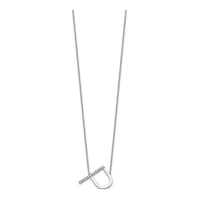 14K White Gold 1/7 ct tw Diamond Initial P Necklace – view 3