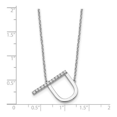 14K White Gold 1/7 ct tw Diamond Initial P Necklace – view 4
