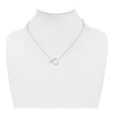 14K White Gold 1/7 ct tw Diamond Initial P Necklace – view 5