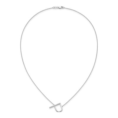 14K White Gold 1/7 ct tw Diamond Initial P Necklace – view 6