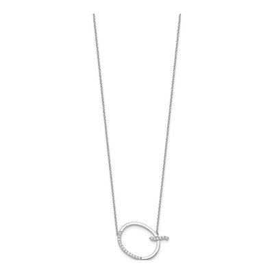 14K White Gold 0.23 ct tw Diamond Initial Q Necklace – view 3