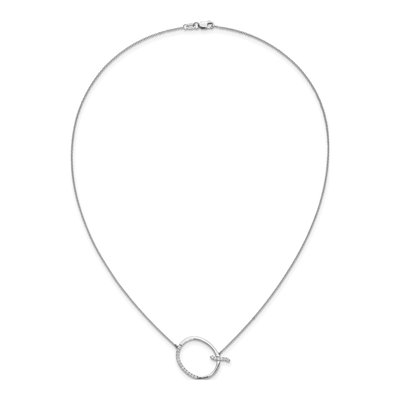 14K White Gold 0.23 ct tw Diamond Initial Q Necklace – view 6