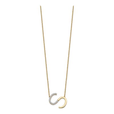 14K Yellow Gold 1/5 ct tw Diamond Initial S Necklace – view 2