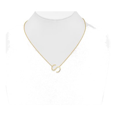 14K Yellow Gold 1/5 ct tw Diamond Initial S Necklace – view 4