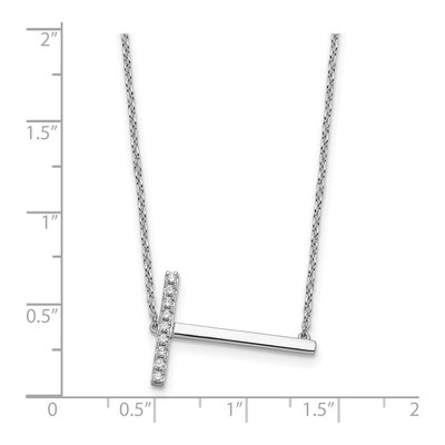 14K White Gold 1/10 ct tw Diamond Initial T Necklace – view 4