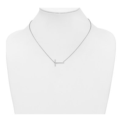 14K White Gold 1/10 ct tw Diamond Initial T Necklace – view 5