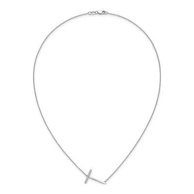 14K White Gold 1/10 ct tw Diamond Initial T Necklace – view 6